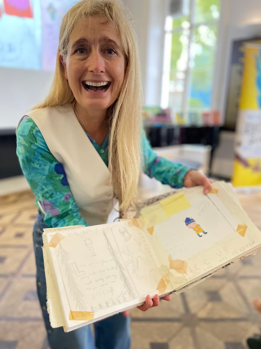 Children’s author Cressida Cowell speaks to students at Wetherby Preparatory, Marylebone 