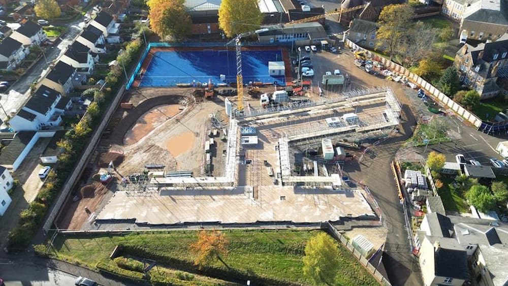 Taunton School above ground with new boarding house build